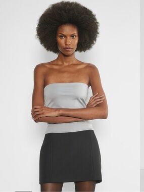 Aritzia Silver Metallic Contour Tube Top - M